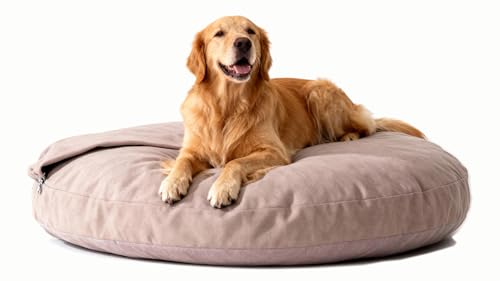 ZoeFleur Hundesofa aus Memory- Schaum für robustes Ripstop, beruhigend, runde Höhlenform, kratzfest, maschinenwaschbar (braun)