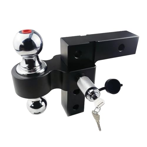 QuxetlRyz Trailer Hitch Ball Adjustable Trailer Hitch 2" Receiver 6" Drop/Rise Drop 12500 LBS GTW Ball Mount 2-5/16" Dual Towing Double Locks