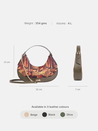 Image of ZOUK Women's Vanya Baguette | Crossbody Vegan Leather Sling Bag | Detachable Strap