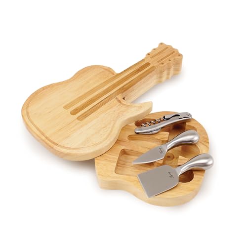 TOSCANA - a Picnic Time brand Guitar Cheese Board & Knife Set, Novelty Charcuterie Board...