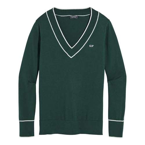 vineyard vines Women's Cotton Cashmere Heritage V-Neck Sweater