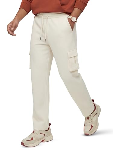 Image of Fflirtygo Mens Cargo Pants Cotton | Track Pants with Zip Pockets | 4 Pocket Joggers | Baggy Lower for Men | Sizes Upto 6XL