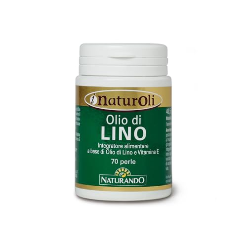 Naturando Aceite de lino Suplemento alimenticio para el metabolismo de los lípidos con aceite de Lino y vitamina E - 70 cápsulas