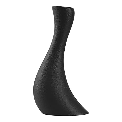 Zasjon Jarrón de Cerámica, 19.5 cm Alto Jarrón Decorativo Modernos Mate únicos Pequeño Florero para Salón, Hogar, Oficina, Decoración Idea Regalo, Negro Cover