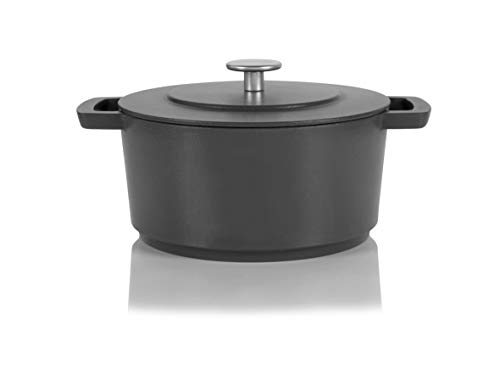 Combekk RAILWAY Recycled Enameled Cast Iron 4.25 Quart Dutch Oven, Concrete, 9.5