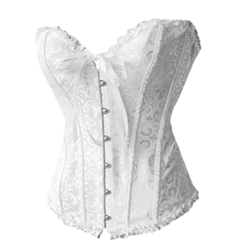 Corset body shaper blanc pour affiner la taille bustier élégant overbust taille M