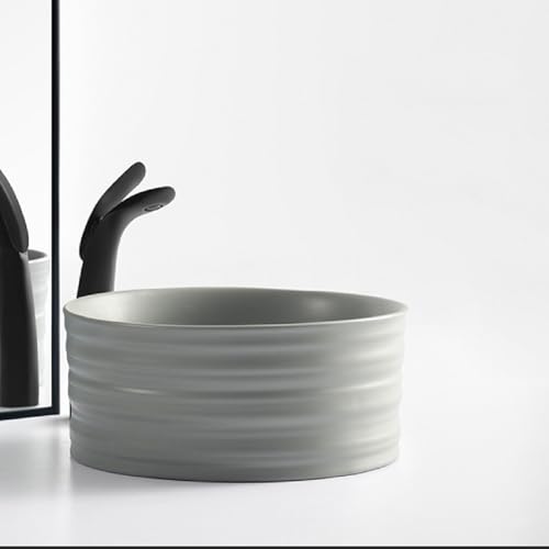 Lavabo de baño para instalación sobre mostrador, lavabo de cerámica para champú, lavabo resistente a los arañazos con tubo de alcantarillado, fácil de limpiar para apartamentos pequeños, hogar, hotel,