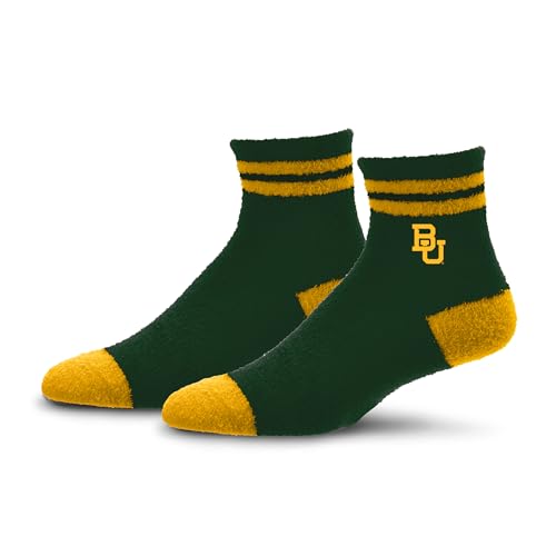 For Bare Feet NCAA BAYLOR BEARS Cozy Two Stripe Quarter Sock Team Color OSFM