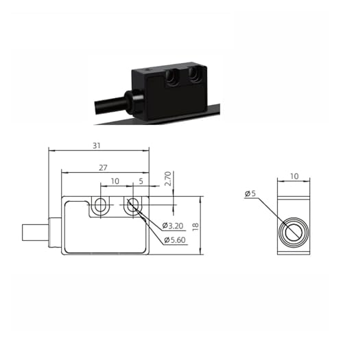 Escala lineal de alta precisión 500mm con sistema de medición sin contacto miniatura 4
