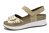 PieSanto - 240422 Sandalia Plantilla Extraíble Grabado Beig para: Mujer talla: 42