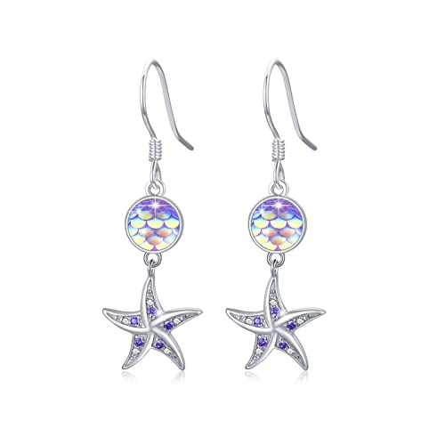Conbo Beach Starfish Dangle Earrings 925 Sterling Silver Hypoallergenic Drop Earrings Jewelry Gifts For Women Girls #TOP14
