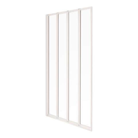 Aqualux 840mm 4-Fold Bath Screen - White/ Clear Cover