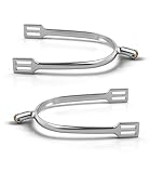 HackFond Men’s English Spurs, Durable Zinc Horse Spurs 20mm (3/4’’) Neck with Rotatable Rowel Ideal for Dressage & Sensitive Horses, Aids in Show Jumping and Eventing, Horse Riding Accessory