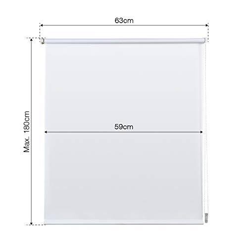 EasyFix lichtdoorlatend rolgordijn, eenvoudige installatie zonder boren, Klemmfix. Jaloezieën Ideaal voor kiepramen I Grijs, 45 x 180cm