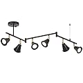 SEEBLEN 6-Light Modern Track Lighting Fixtures Ceiling, Flexible Foldable Arm and Rotatable Light Head,Black Kitchen Track Lighting for Kitchen Islands, Dining Rooms, Bars, Closets, Workbenches.