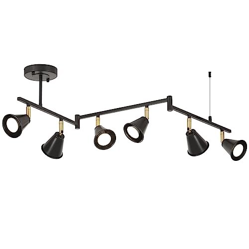SEEBLEN 6-Light Modern Track Lighting Fixtures Ceiling, Flexible Foldable Arm and Rotatable Light...