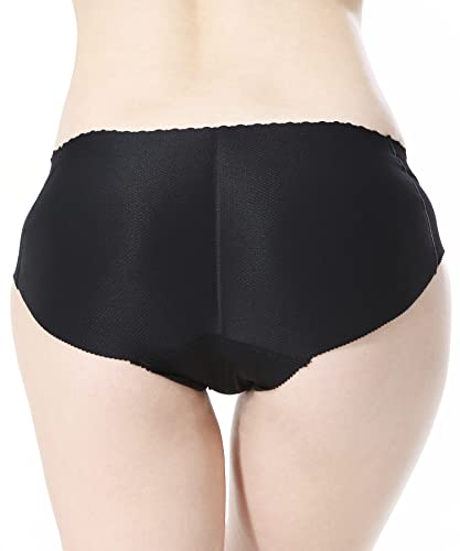 Everbellus Women's Padded Seamless Butt Hip Enhancer Panties Boy Shorts (Us Size S, Black) #TOP4