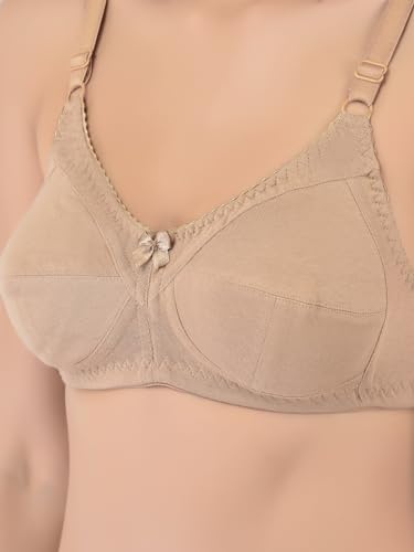 Image of Softline Women's Cotton Blend Wire-Free Non-Padded | Full Coverage Bra Combo | Comfortable & Breathable Everyday Wear (Pack of 2)