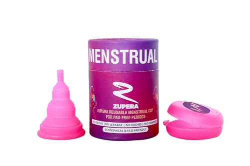 Image of Reusable, Collapsible & Foldable Silicone Menstrual Cup For Women|Fda Approved|Easy To Carry In Purse|For Pad-Free Period|No Leakage|No Rashes|No Dampness (Small - Pink)