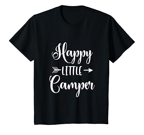 Bambino Maglietta da campeggio per bambini con scritta "Happy Little Camper", regalo per ragazzi e ragazze Maglietta