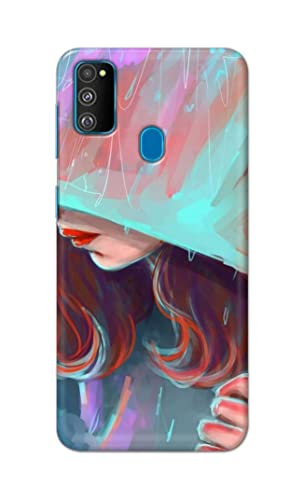 Image of PRINTFIDAA Pretty Woman Under The Umbrella Painting Printed Designer Hard Case for Samsung Galaxy M30s / Samsung M21, SM-M307FN / DS, SM-M307F / DS Back Cover -(e) RPM1007