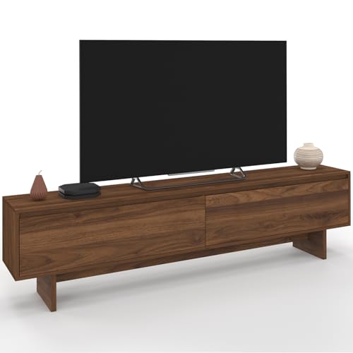 IDMarket - Mueble TV 180 cm Yuri 2 puertas efecto nogal
