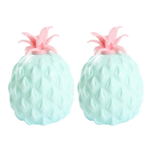 2Pcs Pineapple Stress Ball Fruit Stress Balls Pineapple Stress Relief Sensory Toy Fruit Squeeze Ball Fidgets Toy Soft Stretchy Squeeze Ball for Relaxing (2Pcs-B)