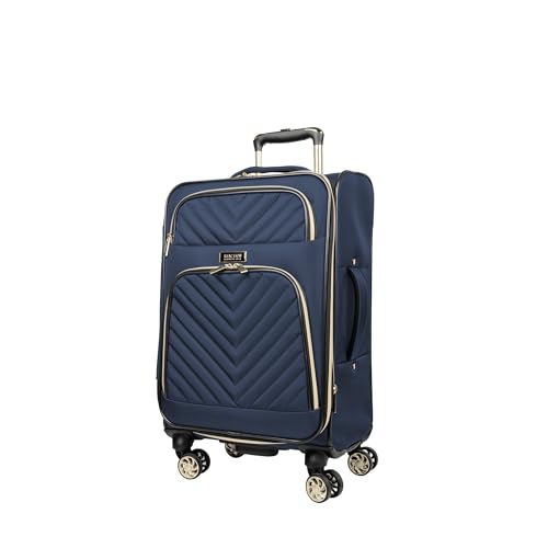 Image of Kenneth Cole REACTION Chelsea Chevron Quilted Luggage, Navy, 3-Piece Set (20 inch /24 inch /28 inch)