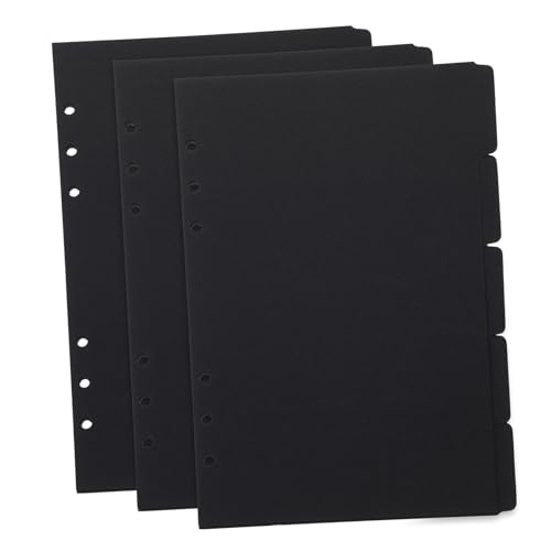 Gadpiparty 15個 黒インデックスタグ付き バインダー用高耐久紙仕切り オフィス 家用書類類アクセサリー 索引タグ付きリフィルファイルセパレ