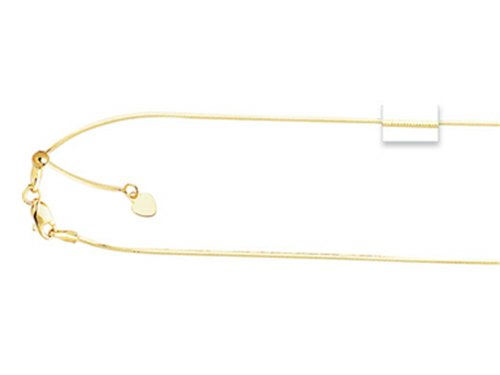 FJC Finejewelers 14K Gold or Silver 22 Inch bright-cut Adjustable Chain with Lobster Clasp and Small Heart Charm