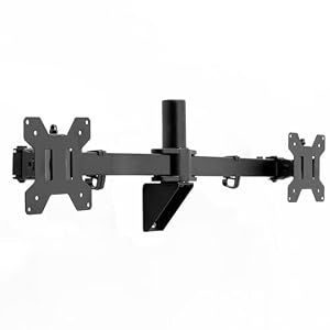 VIVO Support Mural sur Élisable Premium pour 2 Écrans LCD LED 21-32 Pouces, Bras Télescopiques Résistants, Montage Encastré, Noir, MOUNT-TS32B