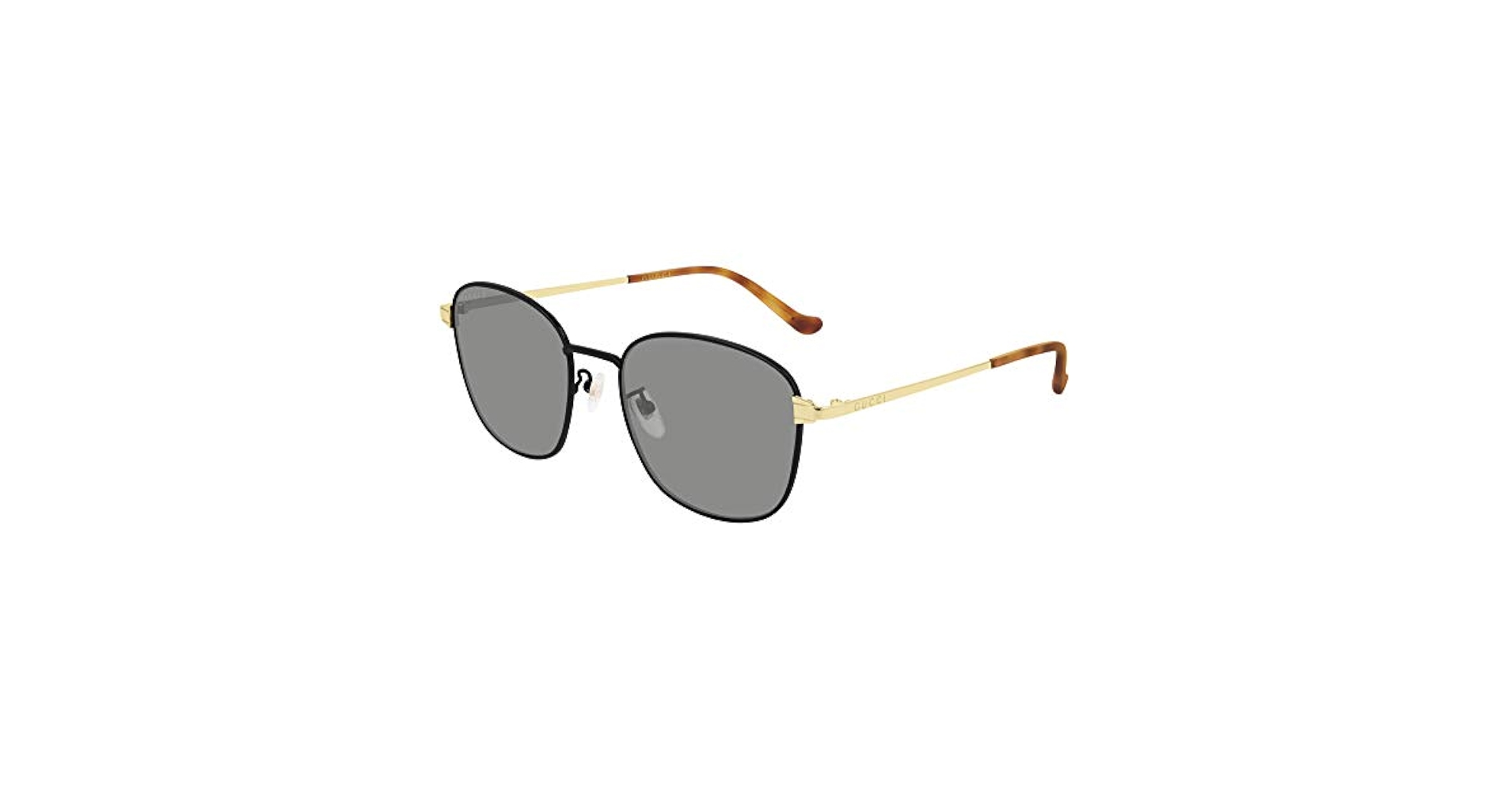 グッチ サングラス GG0575SK Amazon.com: Gucci GG 0575SK 002 Black Gold Metal Square