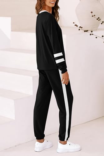 Image of PRETTYGARDEN Travel Outfit Women 2 Piece Lounge Sets | Long Sleeve Shirts, Jogger Pants Pockets, Matching Track Suits, Fall Spring Comfy Clothes for Casual Outing, Cruise, Airport