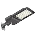 LED Parking Lot Lights Outdoor 300W with Adjustable Arm Mount, LED Shoebox Area Light 5000K,39000 Lumens, IP65 Waterproof Outdoor Commercial Area Street Flood Lighting (300W Arm Mount)