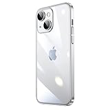Eisuiyi 透明クリアケース iPhone 13 6.1インチ用 メッキ加工 指紋防止 汚れにくい いPhone13 用 クリアカバー 6.1インチ スリム スマホケース シルバー