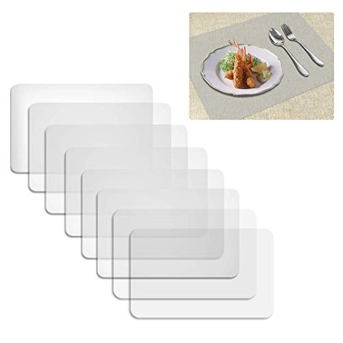 iSuperb 8pcs Sets de Table Transparent Napperons de Table Réutilisables pour Enfants Antidérapants et Résistants à la Chaleur Cover