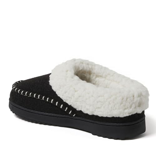 Image of Dearfoams Women's Nyla Felted and Plaid Moc Toe Clog