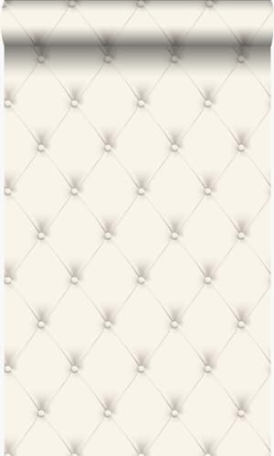 Origin papier peint capitonné blanc et gris clair 53 cm x 10.05 m Wallcoverings