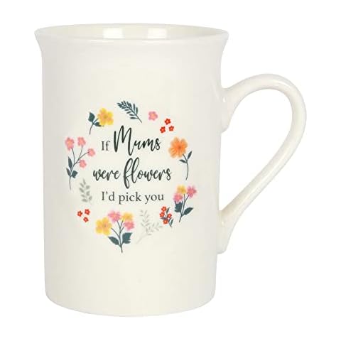 SJ TRADERS Mum Coffee Mug, Mother’s Day Gifts for Her, Coffee Cup for Hot Coffee Tea and Cold Drinks, Present from Daughter or Son for Mum, Birthdays (If Mums were Flowers) Cover