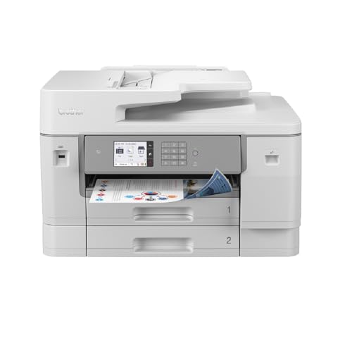 Brother MFC-J6955DW | Imprimante Multifonction 4 en 1 | Jet d'encre Couleur | 30 Pages Minute | USB, LAN | Wi-FI |Impression Recto-Verso | Blanc/Gris