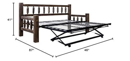 Montana Woodworks Homestead Collection Day Bed with Pop Up Trundle Bed, Stain & Lacquer Finish