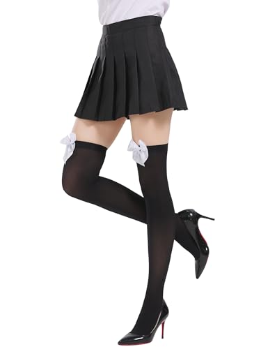 Image of SOUTHRO Thigh High Stockings & Fishnet Tights with Bow, Cute Kawaii Socks | Soft Nylon, Velvet & Satin Bow Styles; Thigh High, Knee High or Footed Tights; for Coquette, Halloween, Cosplay & Date