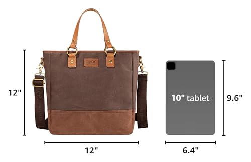 Image of Montana West x Lee Waxed Canvas Tote Bag for Women Top-Handle Handbag Shoulder Bag with Adjustable Detachable Wide Strap