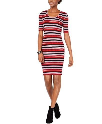 knee length dresses for ladies Womens Metallic Striped Dress