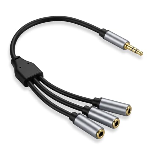 Image of Verilux 3 in 1 Headphone Splitter 3.5mm, 3.5mm(1 /8 inch) TRS 1 Male to 3 Female | 3-Way Stereo Splitter Cable, Dual Headphone Adapter Compatible with PS5, Xbox, Switch, PC Gaming Headsets, Phone, Tablet