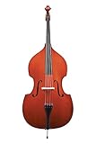 GEWA Kontrabass - 1/16 ST - Massive Fichtendecke - gewölbter geflammter Ahornboden - Ebenholzgarnitur - Tiroler Mechanik - dunkelrotbraune Lackierung - spielfertig eingerichtet