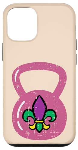 iPhone 12/12 Pro Mardi Gras Kettlebell Workout Gym Fitness Women Men Kids Case
