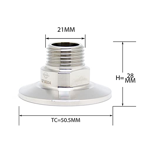Qiimii 1.5" Tri Clamp Tri Clover Fittings To Npt 1/2" Male Thread Adaptor Ss304 #TOP1