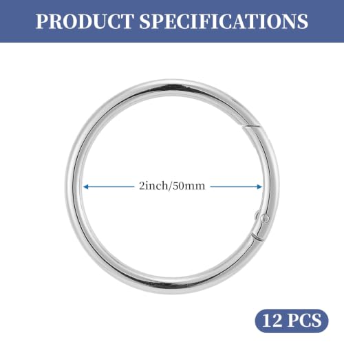 Image of DEVPSISR 15pcs Trigger Spring O Rings Round,Metal Keychain Ring Round Carabiner Clips for Keyrings Buckle, Bags,Purses
