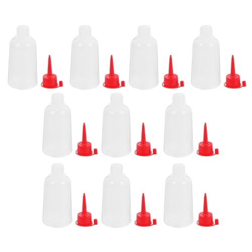 Mikikit 10Pcs Applicator Bottles with Caps Translucent Syrup Bottles for Projects Quilling Painting and Liquid Dispensing